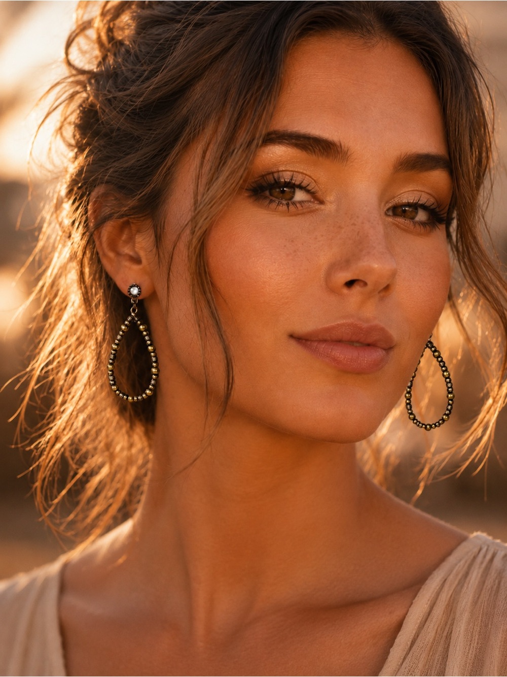 Lia Sophia Beaded Teardrop Dangle Earrings Boho Coastal